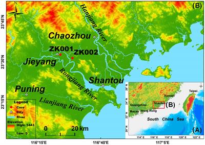 Radiocarbon and OSL dating on cores from the Chaoshan delta in the coastal South China Sea